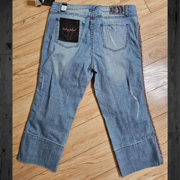New with Tags - Vintage Y2k Baby Phat Cropped Blue Denim Jeans Size 16 - Picture 4 of 4